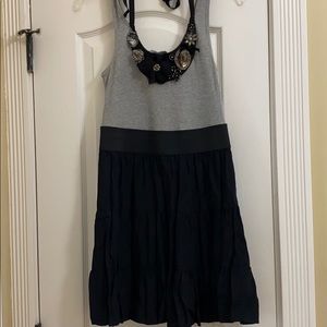 Black & gray Bibb dress
